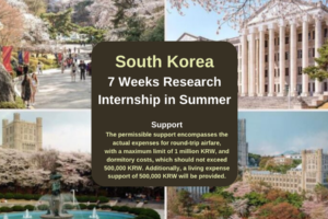 South Korea : 7 Weeks Research Internship in Summer