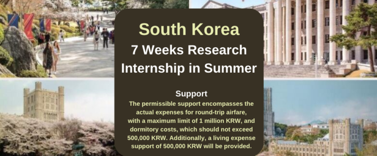 South Korea : 7 Weeks Research Internship in Summer