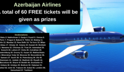 Azerbaijan Airlines : A total of 60 free tickets will be given as prizes