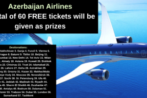 Azerbaijan Airlines : A total of 60 free tickets will be given as prizes